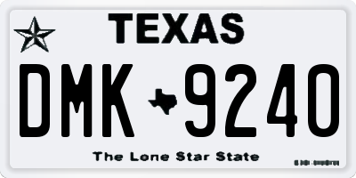 TX license plate DMK9240