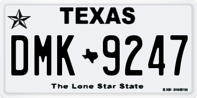 TX license plate DMK9247