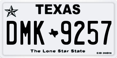 TX license plate DMK9257