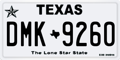 TX license plate DMK9260