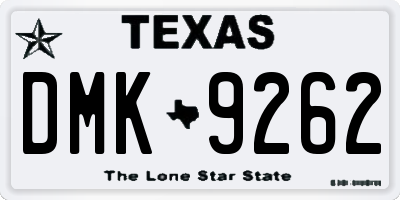 TX license plate DMK9262