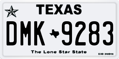 TX license plate DMK9283