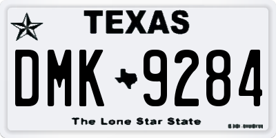 TX license plate DMK9284