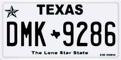 TX license plate DMK9286