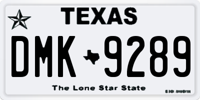 TX license plate DMK9289