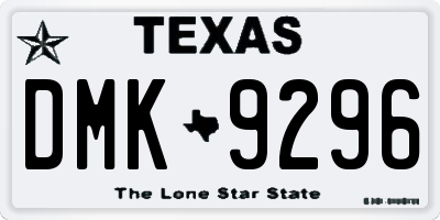 TX license plate DMK9296