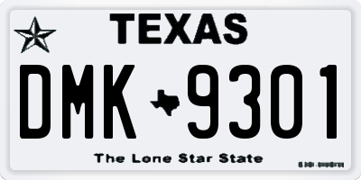 TX license plate DMK9301