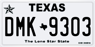 TX license plate DMK9303