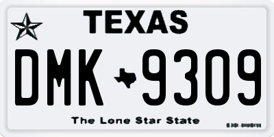 TX license plate DMK9309