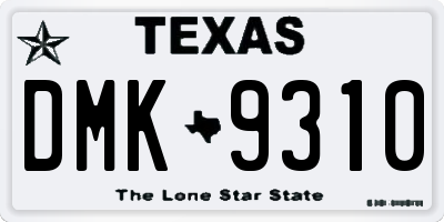 TX license plate DMK9310