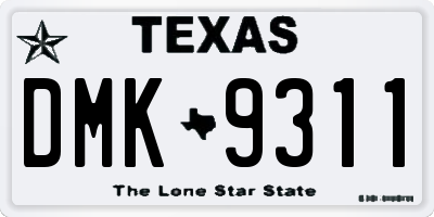 TX license plate DMK9311
