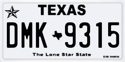 TX license plate DMK9315