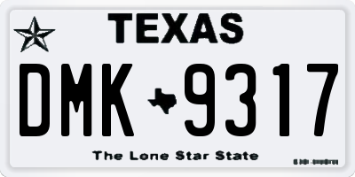 TX license plate DMK9317
