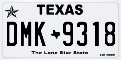 TX license plate DMK9318