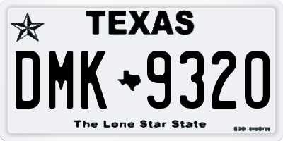 TX license plate DMK9320