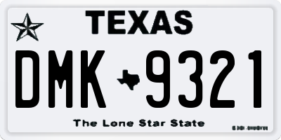 TX license plate DMK9321