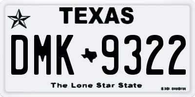TX license plate DMK9322