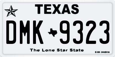 TX license plate DMK9323