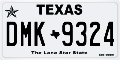 TX license plate DMK9324