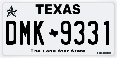 TX license plate DMK9331