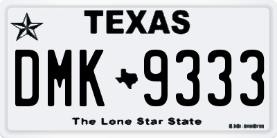 TX license plate DMK9333