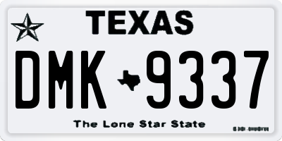 TX license plate DMK9337