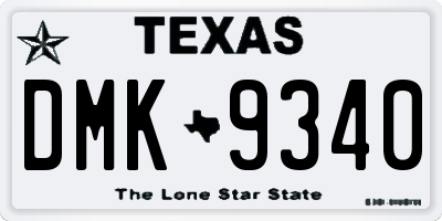 TX license plate DMK9340