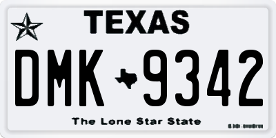 TX license plate DMK9342