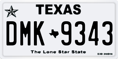 TX license plate DMK9343