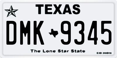 TX license plate DMK9345