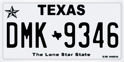 TX license plate DMK9346