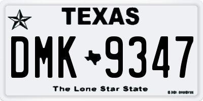 TX license plate DMK9347