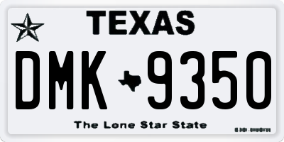 TX license plate DMK9350