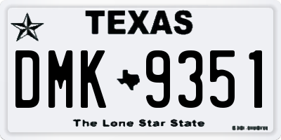 TX license plate DMK9351