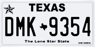 TX license plate DMK9354