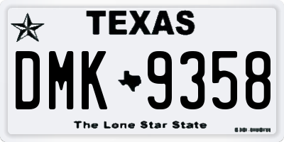 TX license plate DMK9358
