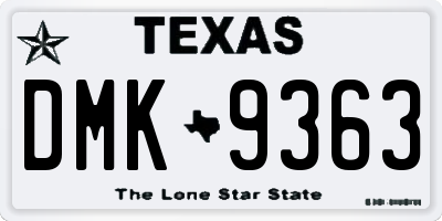 TX license plate DMK9363