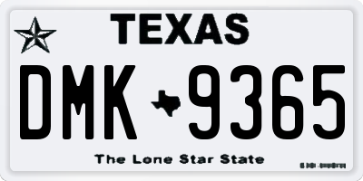TX license plate DMK9365