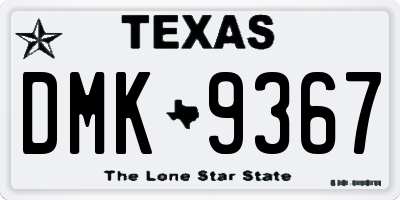 TX license plate DMK9367
