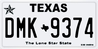 TX license plate DMK9374