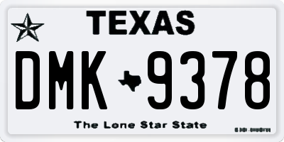 TX license plate DMK9378