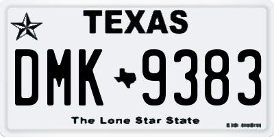 TX license plate DMK9383