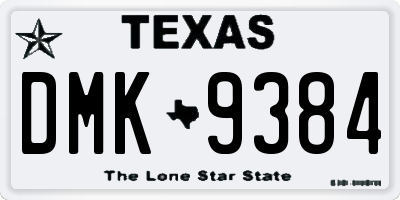 TX license plate DMK9384