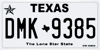 TX license plate DMK9385