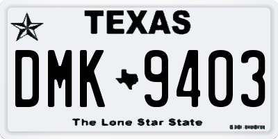 TX license plate DMK9403