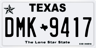 TX license plate DMK9417