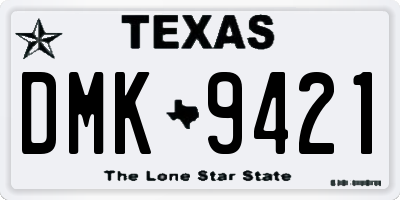 TX license plate DMK9421