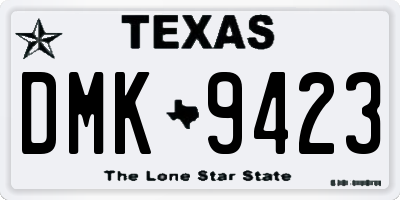 TX license plate DMK9423