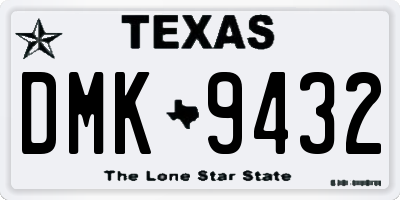 TX license plate DMK9432
