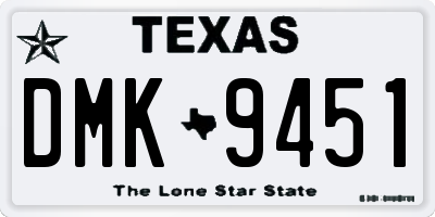 TX license plate DMK9451